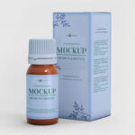 Two Realistic Vertical Medicine Bottle and Box Mockups