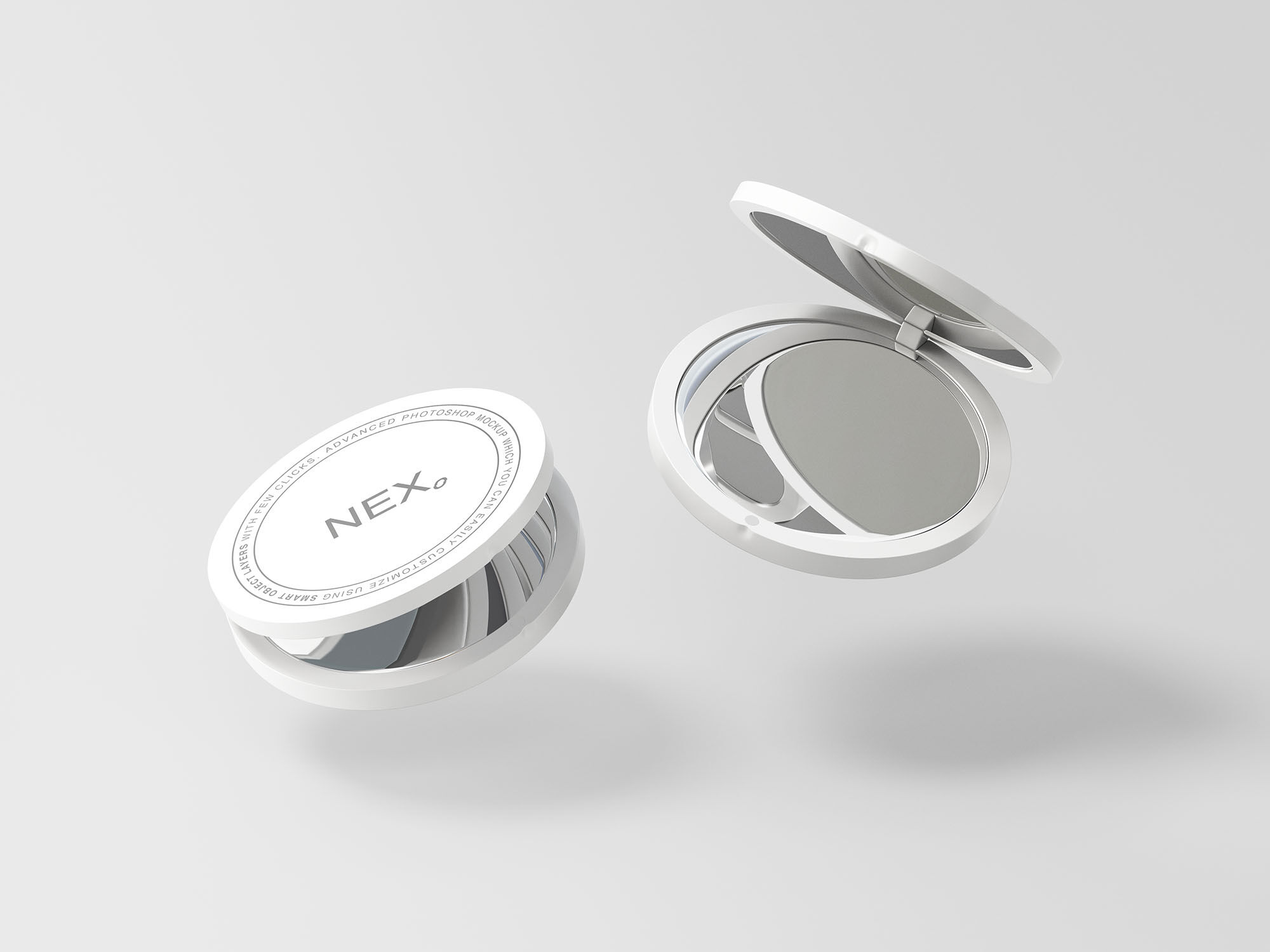 Two Round Compact Mirrors Mockup FREE PSD