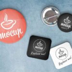Two Sets of Button Badges Mockups Generator