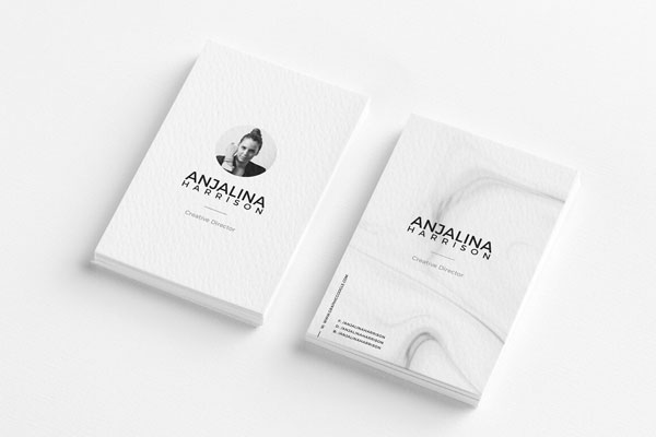Two Sets of Textured Stacked Business Cards Mockup