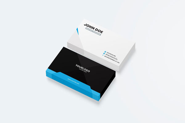 Two Stacks of Business Cards Mockup