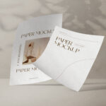 Two Standing Curved Papers Mockup