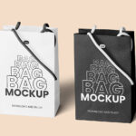 Two Standing Eco Leather Bags Mockup