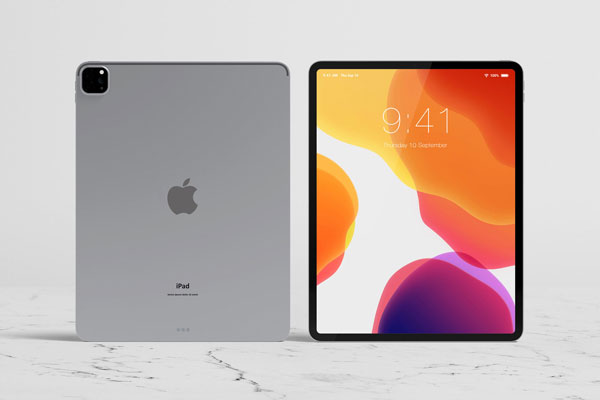 Two Standing iPad Pro Featuring Front and Backside Mockup
