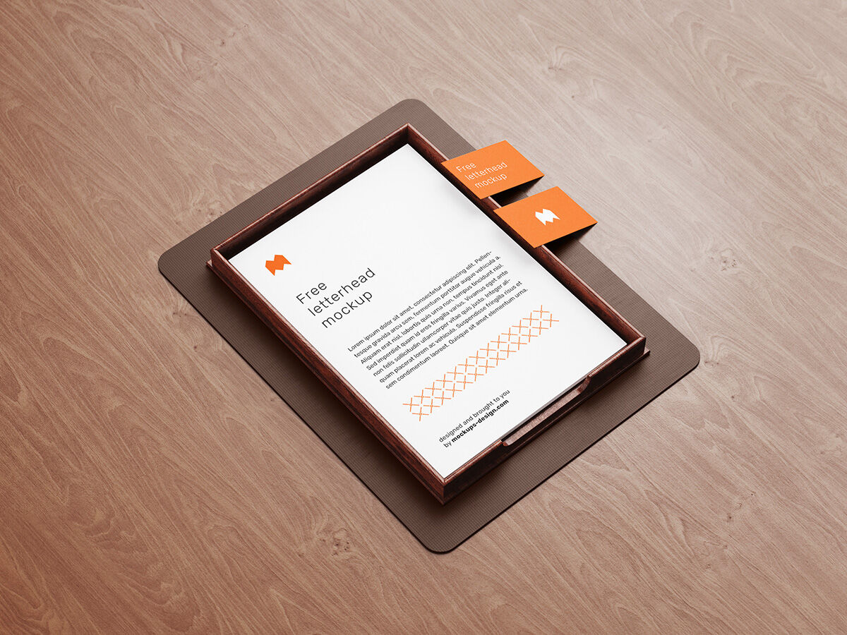 Two Stationery Mockups in Different Views FREE PSD