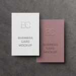 Two Vertical Business Card Mockup