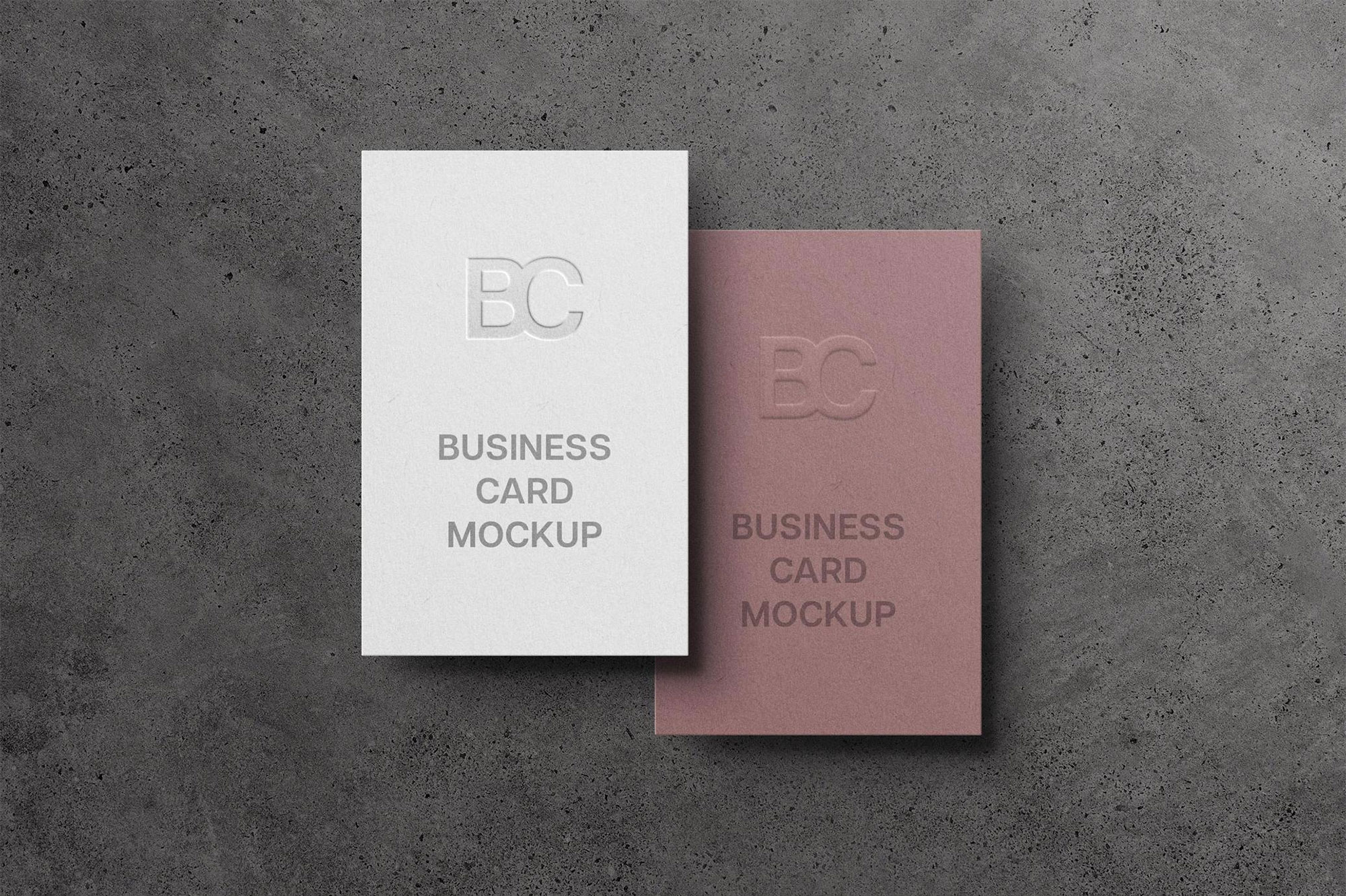 Free Two Vertical Business Card Mockup PSD Template