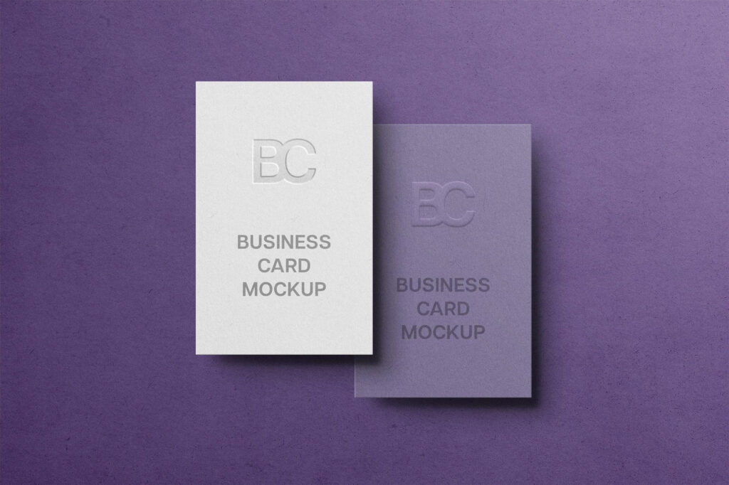 Two Vertical Business Card Mockup