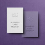Two Vertical Business Card Mockup