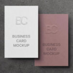 Two Vertical Business Card Mockup