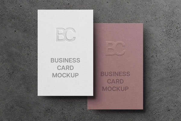 Two Vertical Business Card Mockup