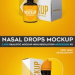 Two Views of a Nasal Drop and its Box Mockup
