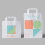 Two Standing Paper Bags Mockup in Two Size
