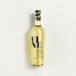 Two White Wine Bottle Mockups in Top and Perspective Views