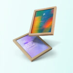 Two Wooden Frame Floating in Air Mockup