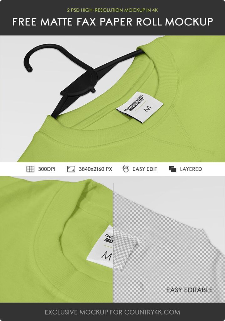 Two Woven Clothing Neck Label Mockups