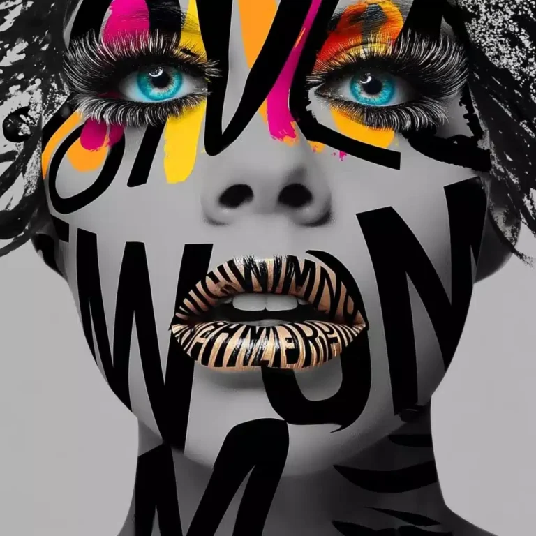 Typographic Womans Face
