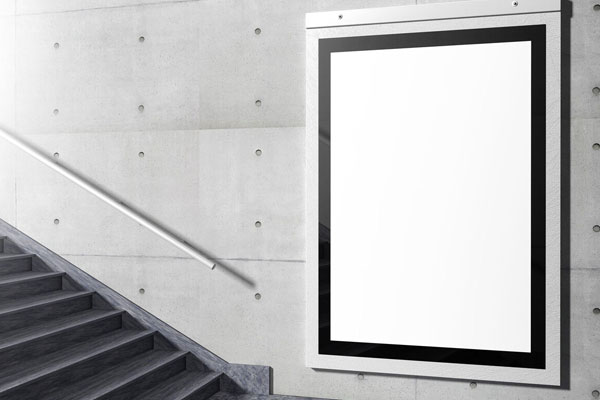 Underground Hall Stairs Horizontal Billboard Mockup
