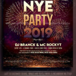 Urban Fireworks New Year Night Flyer and Facebook Cover Template