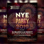 Urban Fireworks New Year Night Flyer and Facebook Cover Template