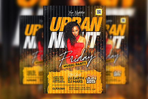 Urban Friday Night Club Party Flyer Template