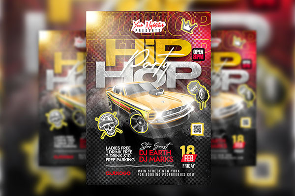 Urban Hip Hop Night Club Party Flyer Template