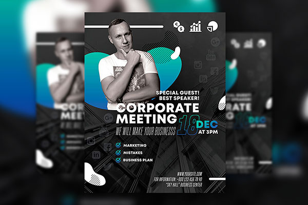 Urban, Modern Corporate Workshop Flyer Template Along with Facebook Cover