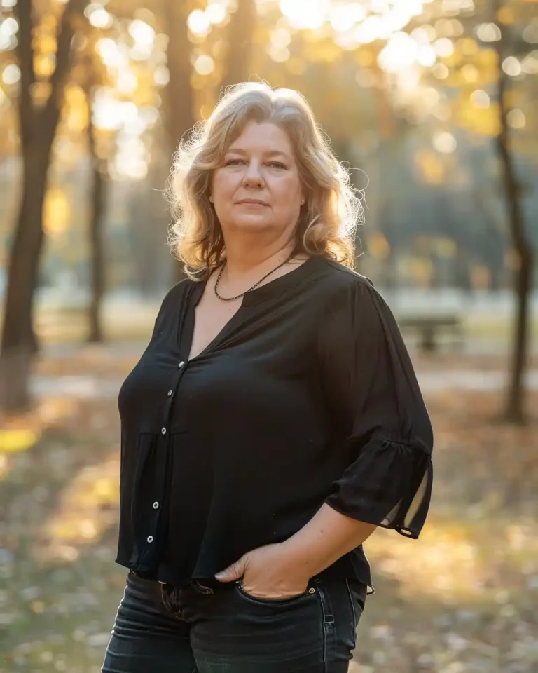 Urban Park Portrait Overweight Woman