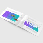 US Letter Landscape Magazine Mockup in 3 Shots