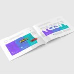US Letter Landscape Magazine Mockup in 3 Shots