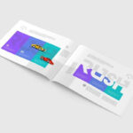 US Letter Landscape Magazine Mockup in 3 Shots