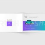 US Letter Landscape Magazine Mockup in 3 Showcases