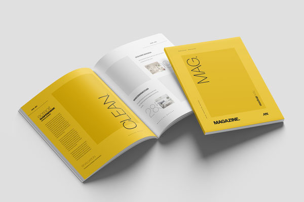 US Letter Magazine Mockup in 4 Shots