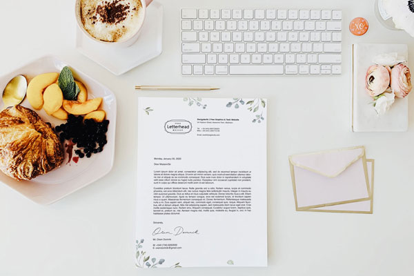 US Letter Size Letterhead Template and With Gorgeous Surroundings as Mockup