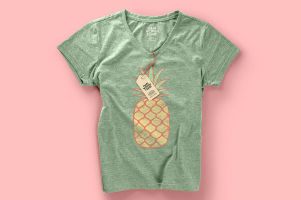 V-Neck T-Shirt Mockup For Women