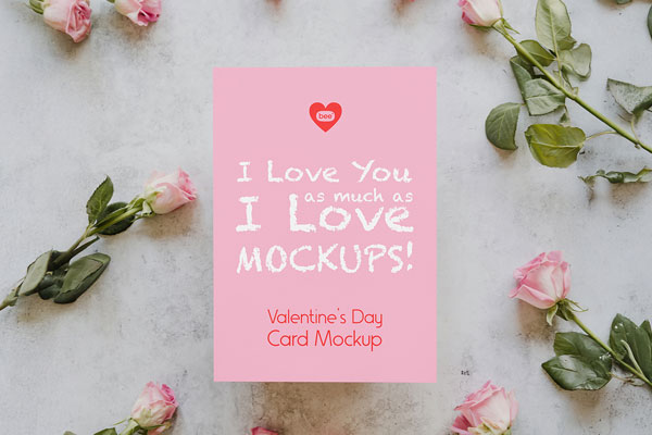 Valentines Day Card Mockup