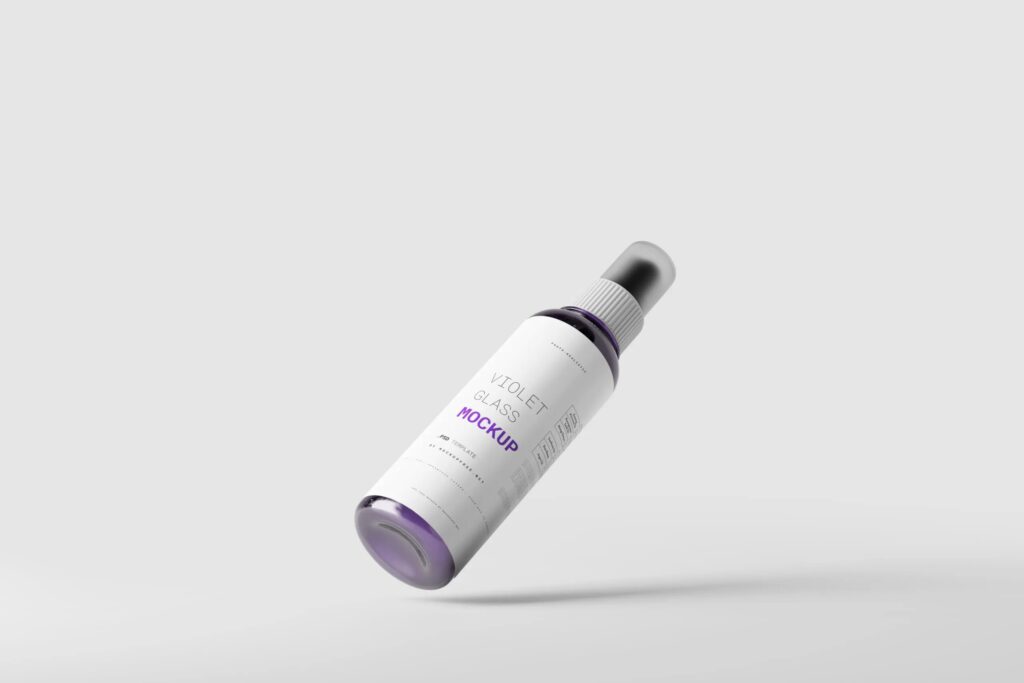 Varied Sights of 5 Glass Spray Bottle Mockups