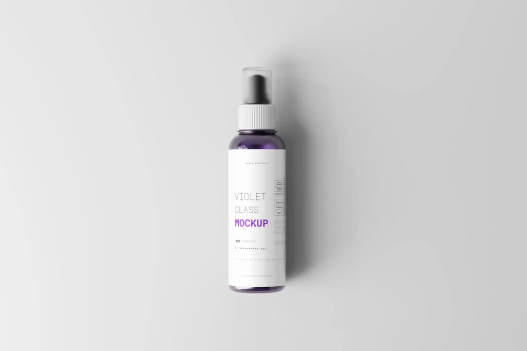 Varied Sights of 5 Glass Spray Bottle Mockups