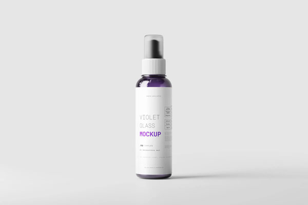 Varied Sights of 5 Glass Spray Bottle Mockups