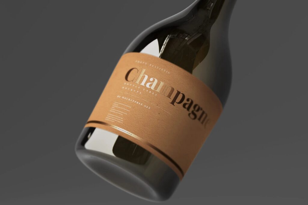 Varied Views of Five Champagne Bottle Mockups