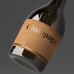 Varied Views of Five Champagne Bottle Mockups