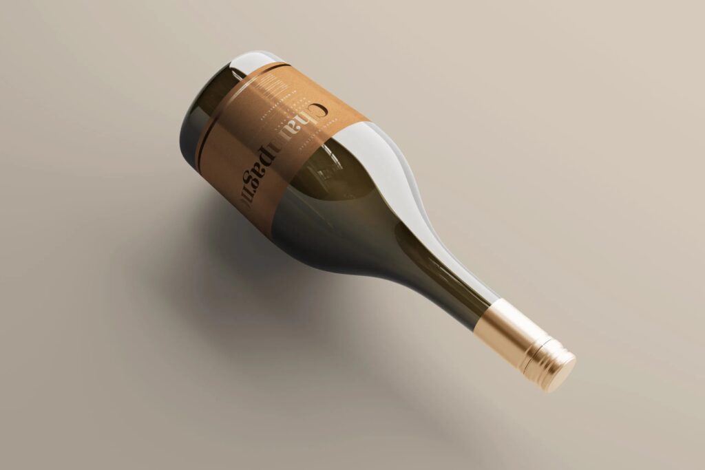Varied Views of Five Champagne Bottle Mockups