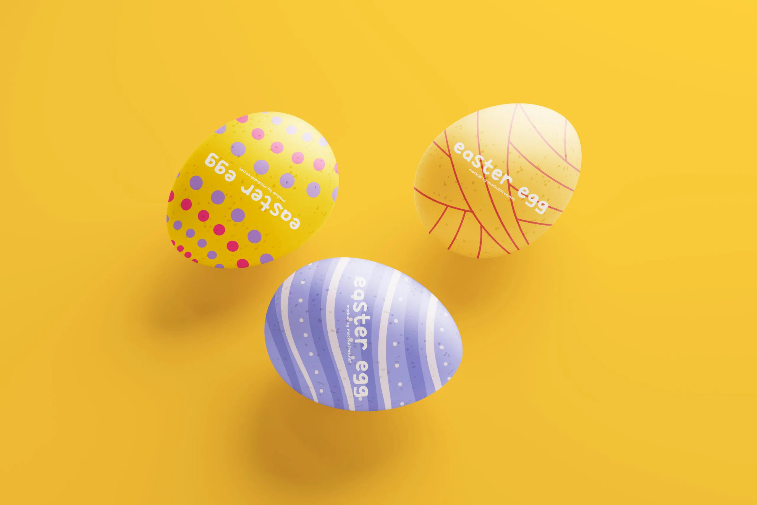 Varied Visions of 10 Easter Eggs Mockups FREE PSD
