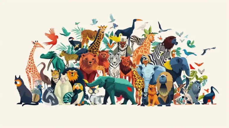 Vector Animal Collage ai prompt preview