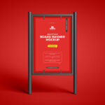 Vertical Advertising Board Banner Mockup