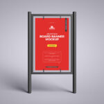Vertical Advertising Board Banner Mockup