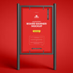 Vertical Advertising Board Banner Mockup