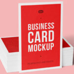 Vertical Business Card Stack Mockup