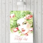 Vertical Canvas Mockup Leaning Against Wooden Wall Under a Lamp