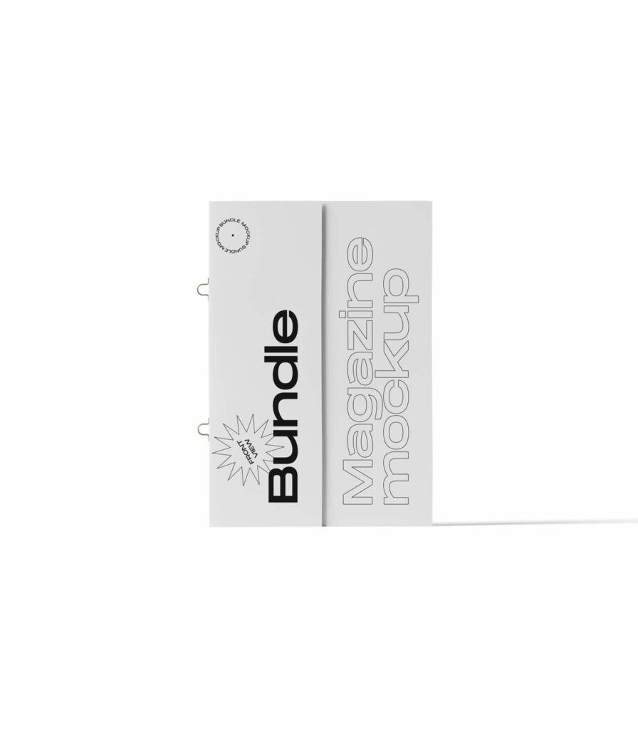 Vertical Closed Magazine Mockup from a Front View